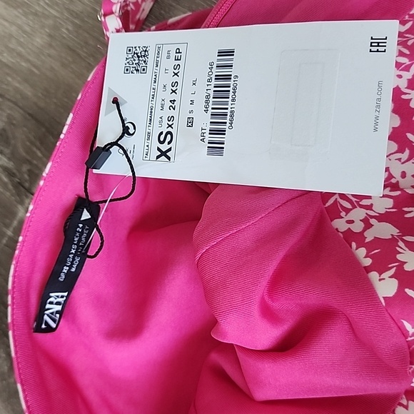 NEW! ZARA Barbie Pink Floral Print Corset Style Bodysuit XS - Picture 9 of 13